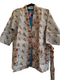 Zijden Kantha Kimono - grijs/blauw/rood
